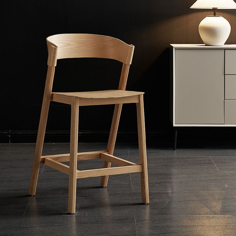 Brown Ash Wood Counter Stools Contemporary Indoor Counter Chairs