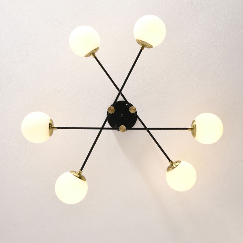 Ball Glass Shade Ceiling Light Modern Bedroom Ceiling Lamp Fixture
