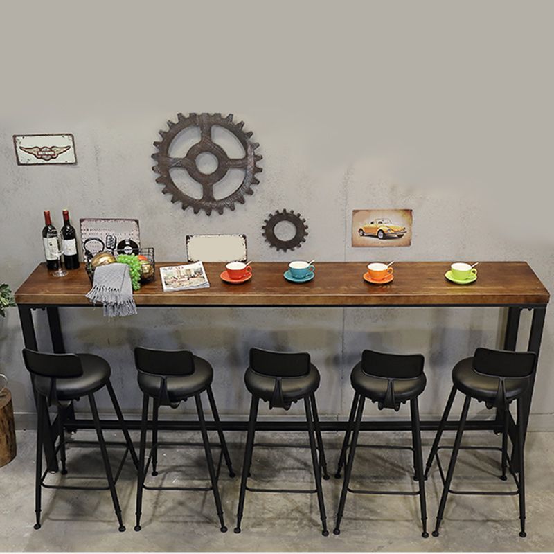 1/6/11 Pieces Industrial Rectangular Pub Table Set Solid Wood Counter Table Set