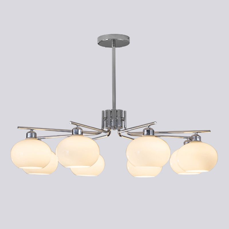 Araña de la esfera lámpara de vidrio de ópalo blanca esmerilado para comedor para comedor