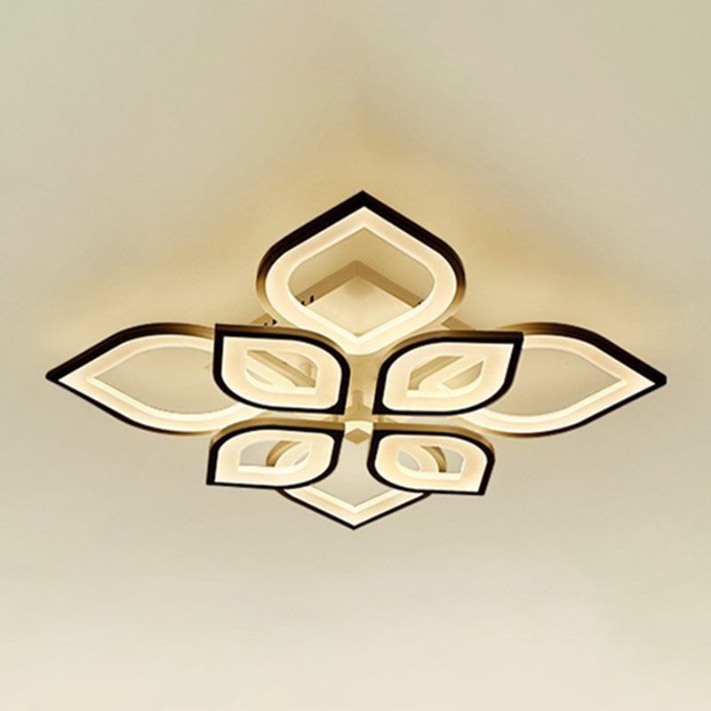 Floral Ceiling Light Fixture Nordic Style LED Close to Ceiling Lamp with Acrylic Shade