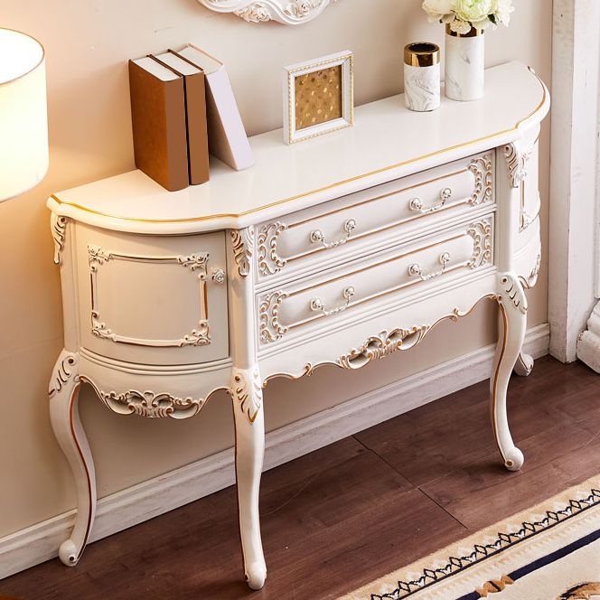 Free Form Shape Contemporary Console Table White Wood Console Sofa Table