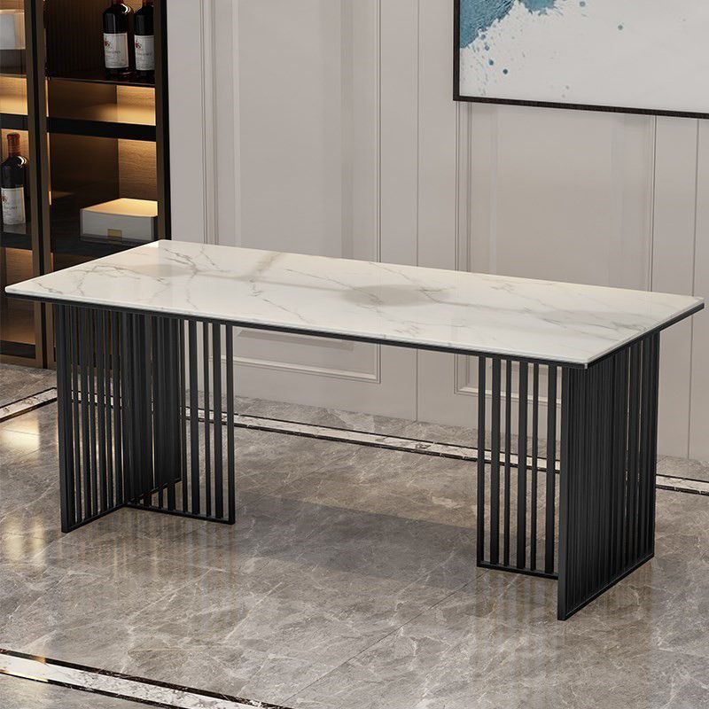 Traditional Luxury Dining Table Sintered Stone Rectangle Table for Hom
