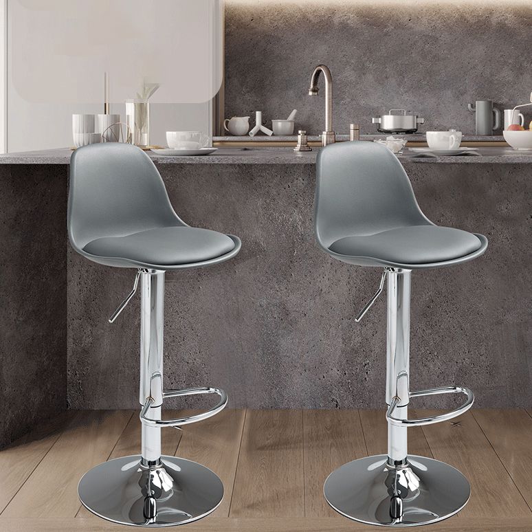 Plastic Adjustable Height Bar Stool Contemporary Upholstered Bar Stool
