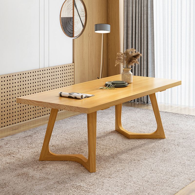 Modern Solid Wood Furniture 1/2/5/7 Pcs Standard Height Dining Room Table Set in Natural