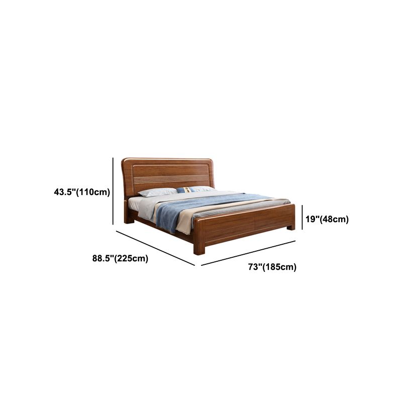 Traditional Solid Wood with Headboard Rectangular Panel Panel Bed