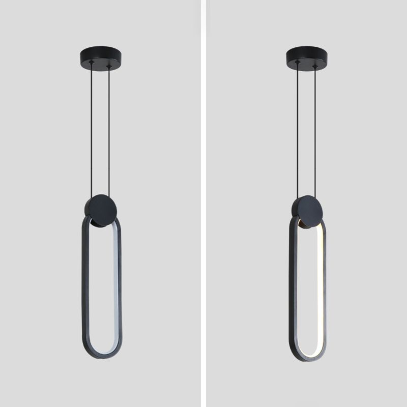 Moderno ciondolo rettangolare da 20 w camera da letto leggero soggiorno a led in alluminio nero