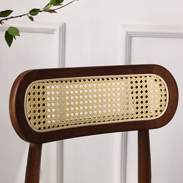 Silla de comedor de madera de caucho maciza moderna, sillas de comedor de cocina con respaldo abierto
