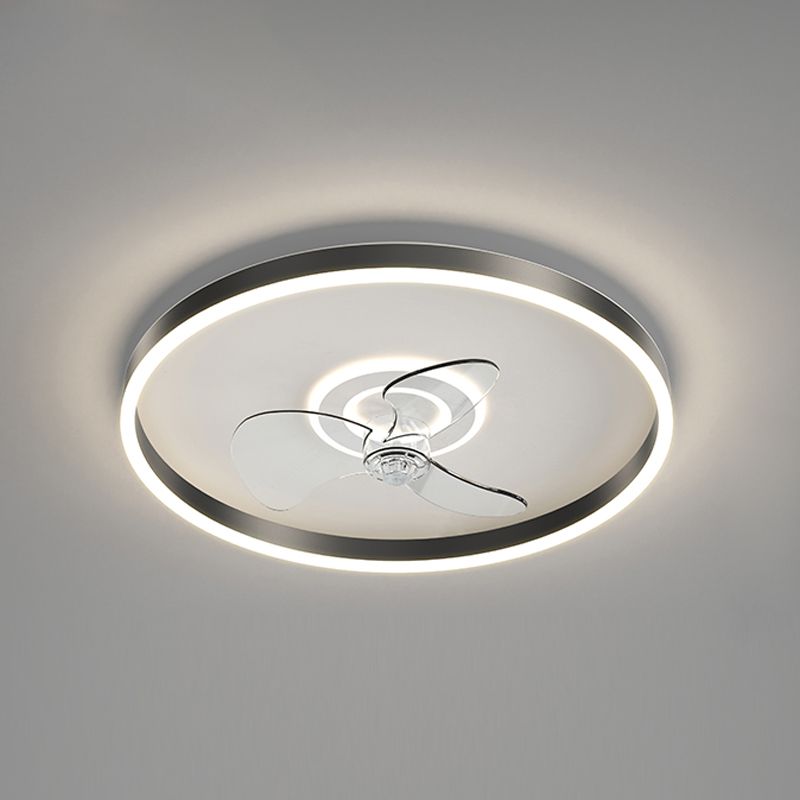 Simplicity LED Ceiling Fan Lamp Bedroom Semi Flush Mount Light Fixture