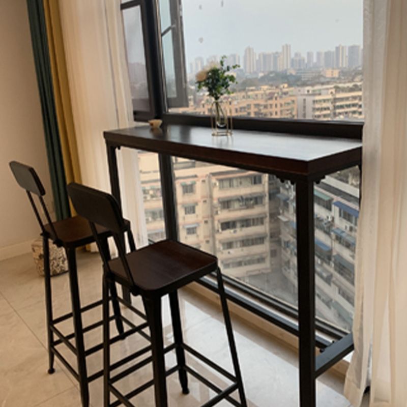 Industrial Black Counter Chair Squared Metal Footrest Counter-height Stool