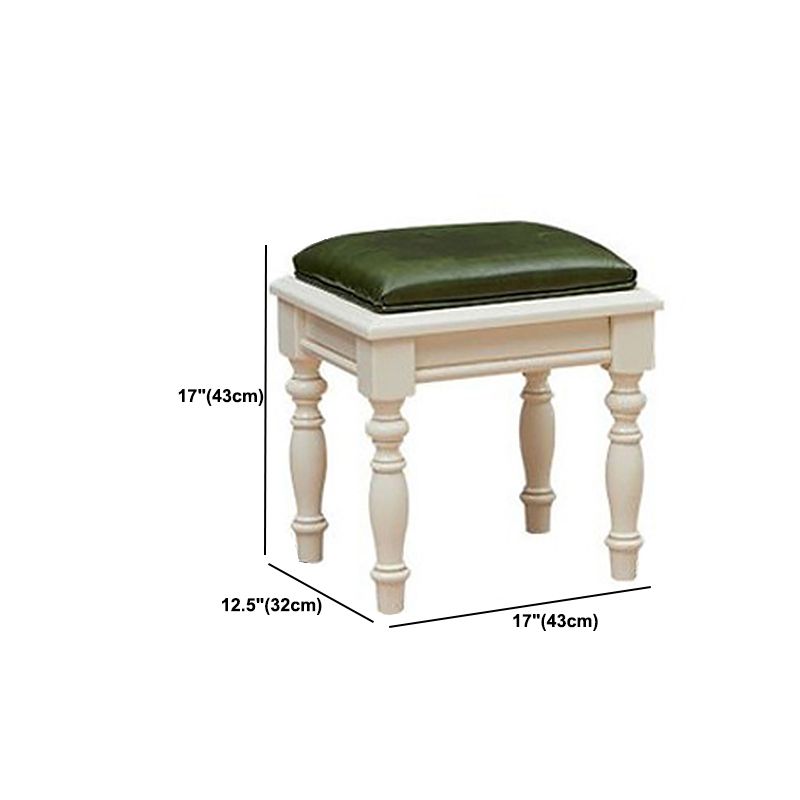 Ivory Mirrored Vanity Desk with 4 Drawers Victorian Wood Dresser