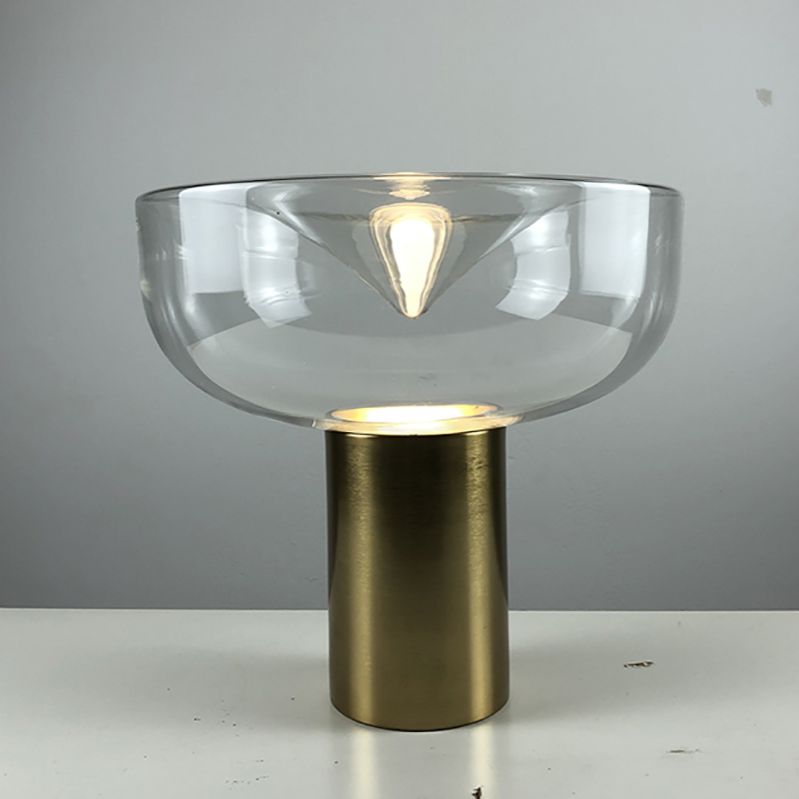 Bowl Night Table Lamps Modern Style Glass 1 Light Table Lamp for Living Room