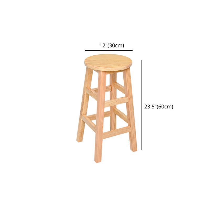 Modern Style Solid Wood Bar Stool with Footrest Living Room Lounge Bar Stool