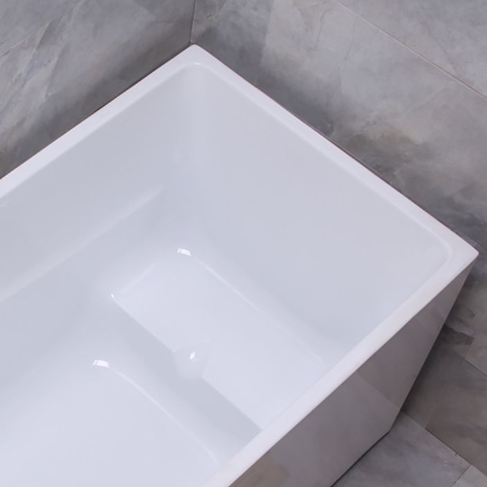 White Modern Bathtub Freestanding Acrylic Soaking Rectangular Bath