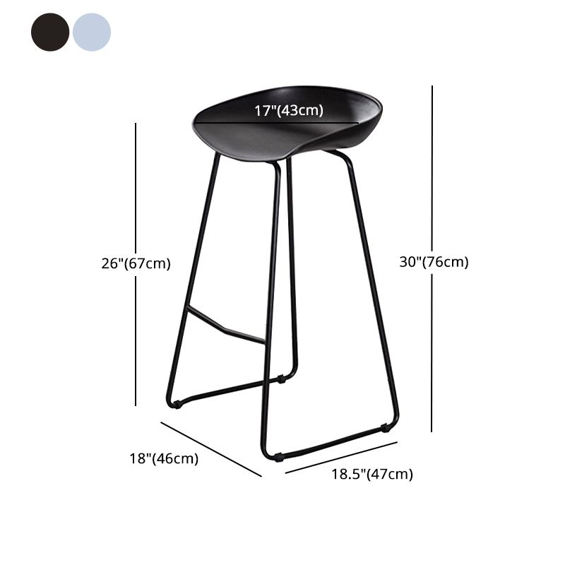 Modern Style Metal Low Back and Strap Pedal Bar Stool 30-inch Coffee Shop  Bar Stool