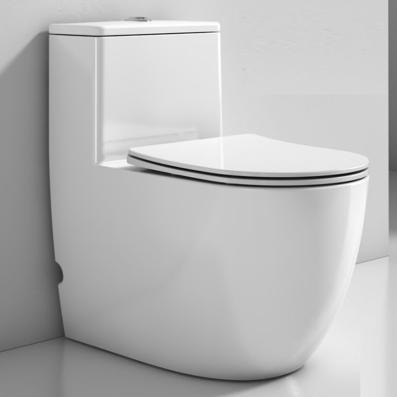 Modern White Floor Mounted Toilet Slow Close Seat Included Toilet Bowl for Bathroom