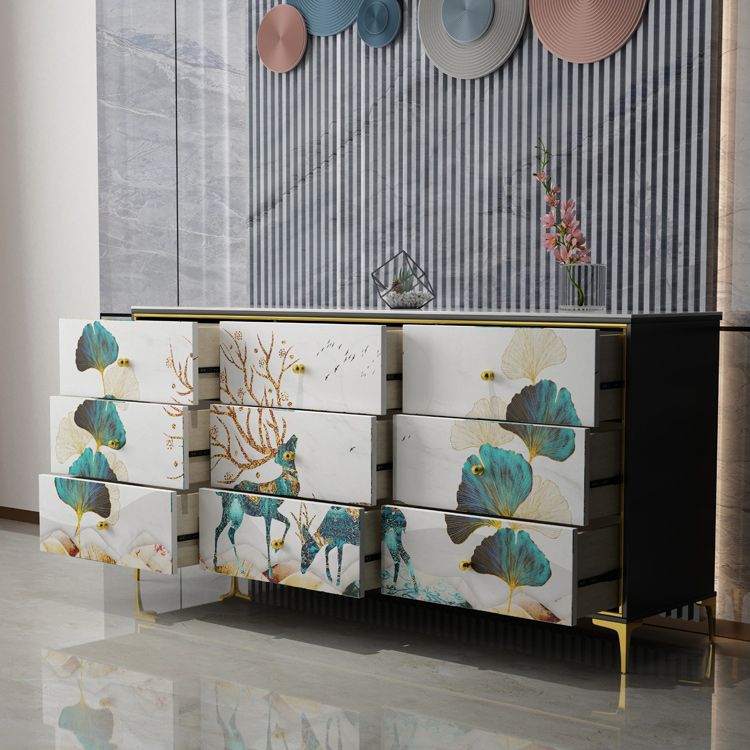 Classic Glam Dresser Manufactured Wood Storage Chest Dresser