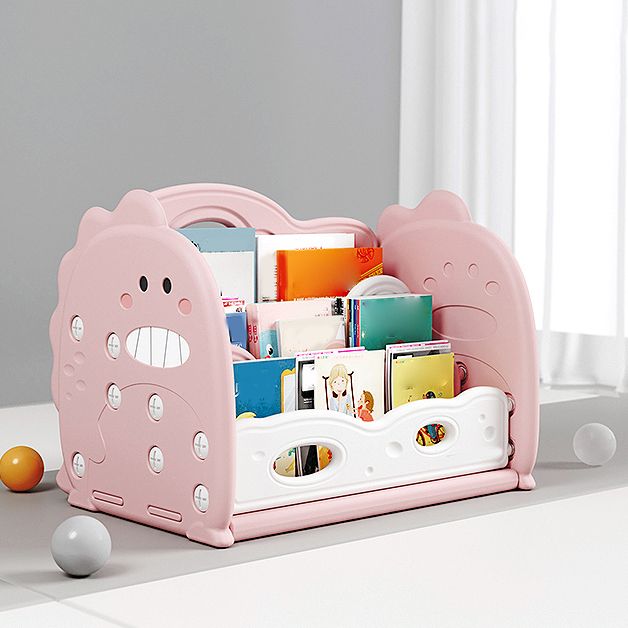 Contemporary Book Display Closed Back Storage Bookcase with Animals