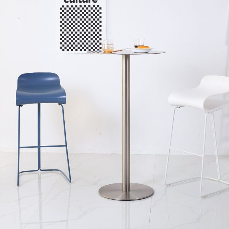 Industrial Metal Bar Dining Table Round Bistro Bar Table with Pedestal