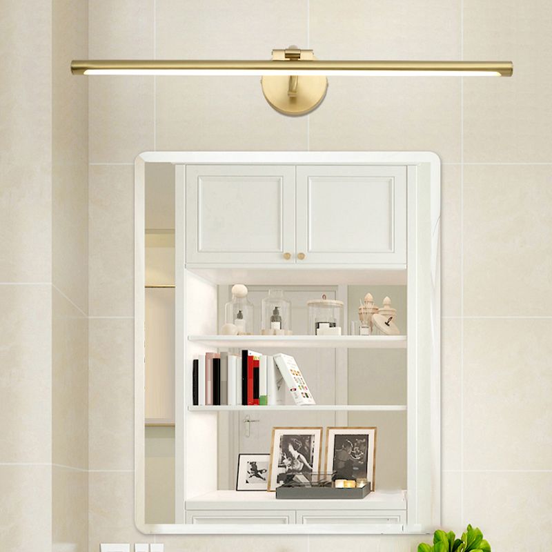 LED Copper Mirror Front Light Modern Vanity Light with Acrylic Shade for Bathroom