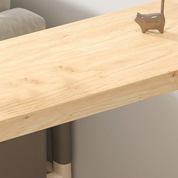 Modern Wood Counter Table with Rectangle Table Top Double Pedestal Table- 41.3" H