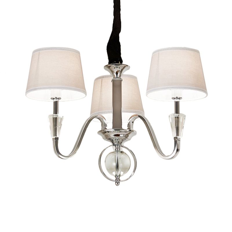 3/6 bulbi cono lampadario leggero classico tessuto bianco Appuntamento appiccicoso per la camera da letto