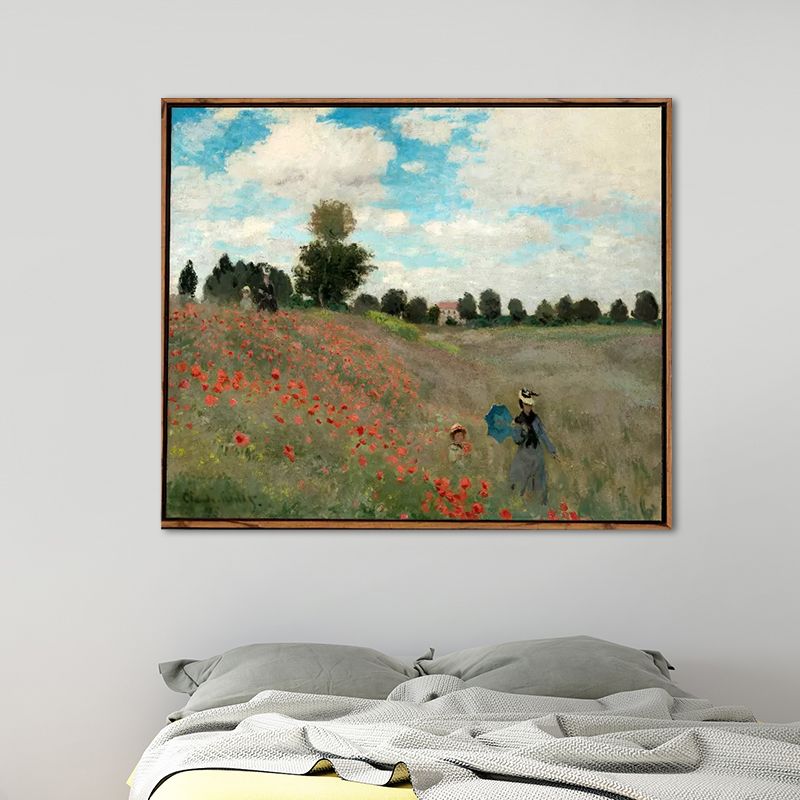 Toile texturée de décoration murale de randonnée de couleur pastel pour chambre à coucher, plusieurs tailles disponibles