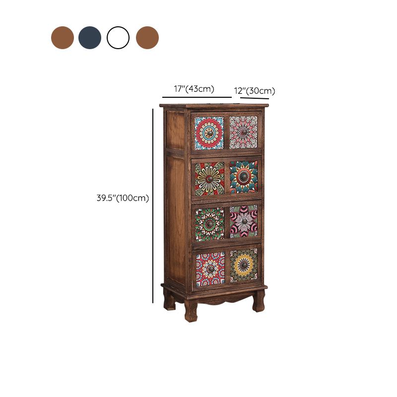 Coastal Storage Chest Solid Wood Dresser with 3/4/5/6 Drawers , 11.7 Inch Width