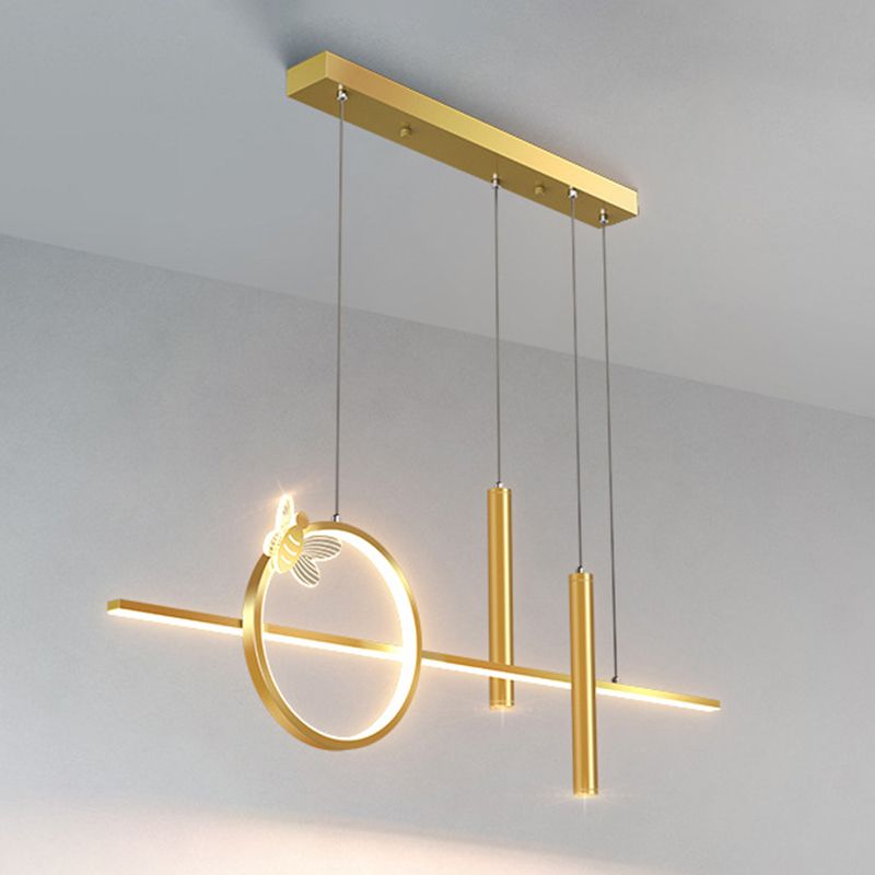 Geometric Island Pendant Lights Modern Kitchen Island Lighting Metal 5 Light Island Lights