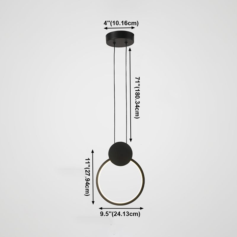 Silicone Black Led hangende lamp in moderne artistieke stijl aluminium lineaire hanglamp voor slaapkamer