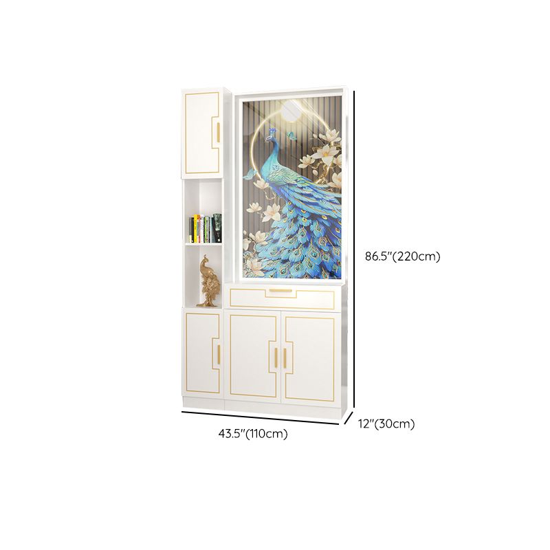 Scandinavian Wood in White 11.81" Wide Accent Cabinet with Drawer