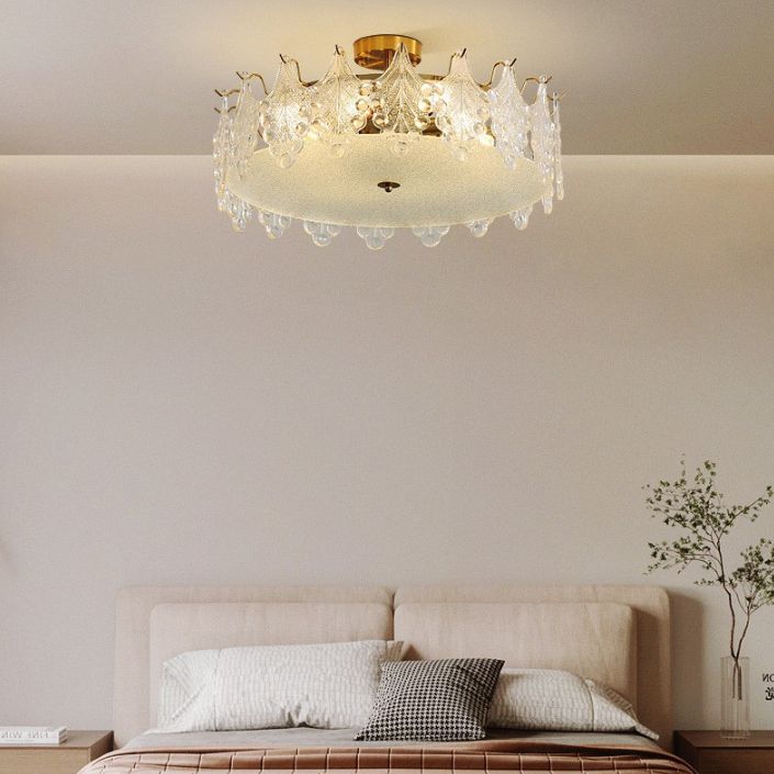 Nordic Ceiling Light Household Glass Flush Mount Light Fixture for Bedroom