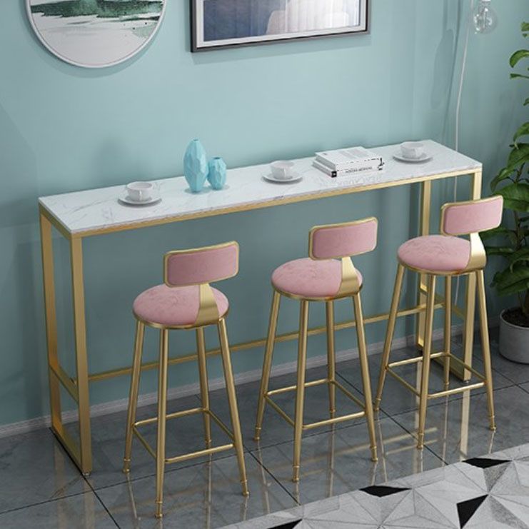 Luxurious Rectangular Pub Table Set 1/4/7 Pieces Stone Top Counter Table Set