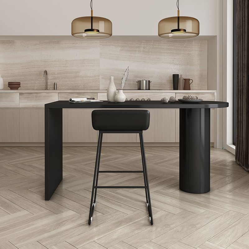 Mesa de comedor estándar con tapa de piedra sinterizada moderna, mesa de comedor rectangular con bases de pedestal dobles
