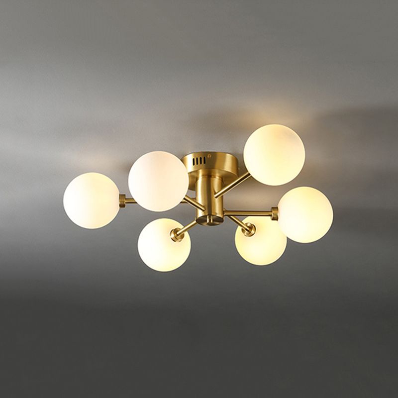 Modern Metallic Ceiling Light Globe Flush Mount Lighting for Foyer