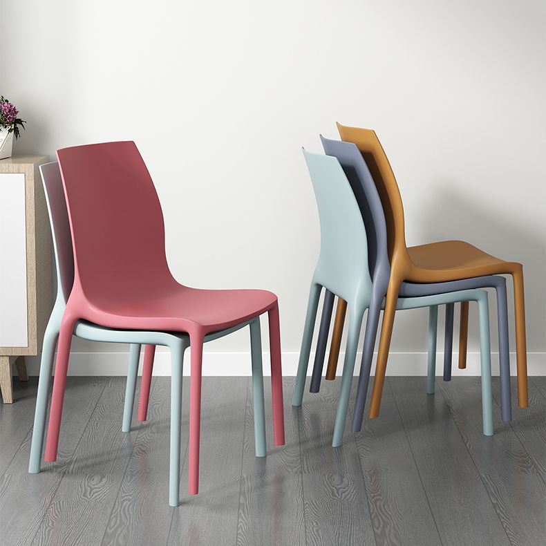 Nordic Style Plastic Dining Chairs Kitchen Armless Dining Chairs