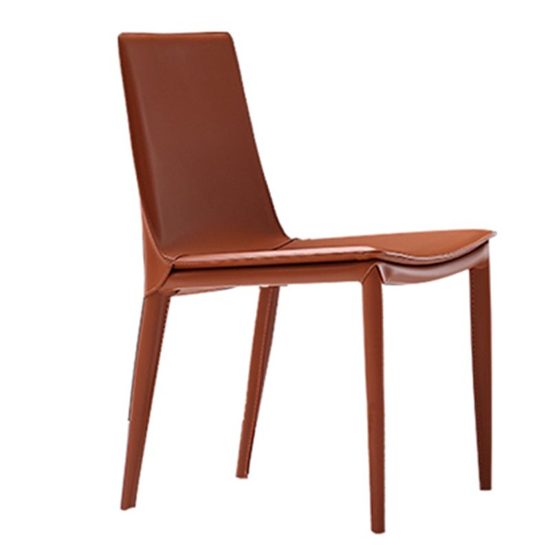 Silla auxiliar de cuero estilo diseñador para el hogar, silla de comedor con respaldo sólido (juego de 2)