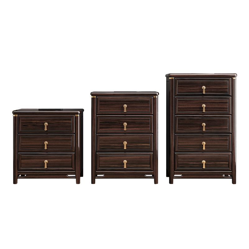 Solid Wood Storage Cabinet Mid-Century Modern Soft Close Drawers Side Cabinet