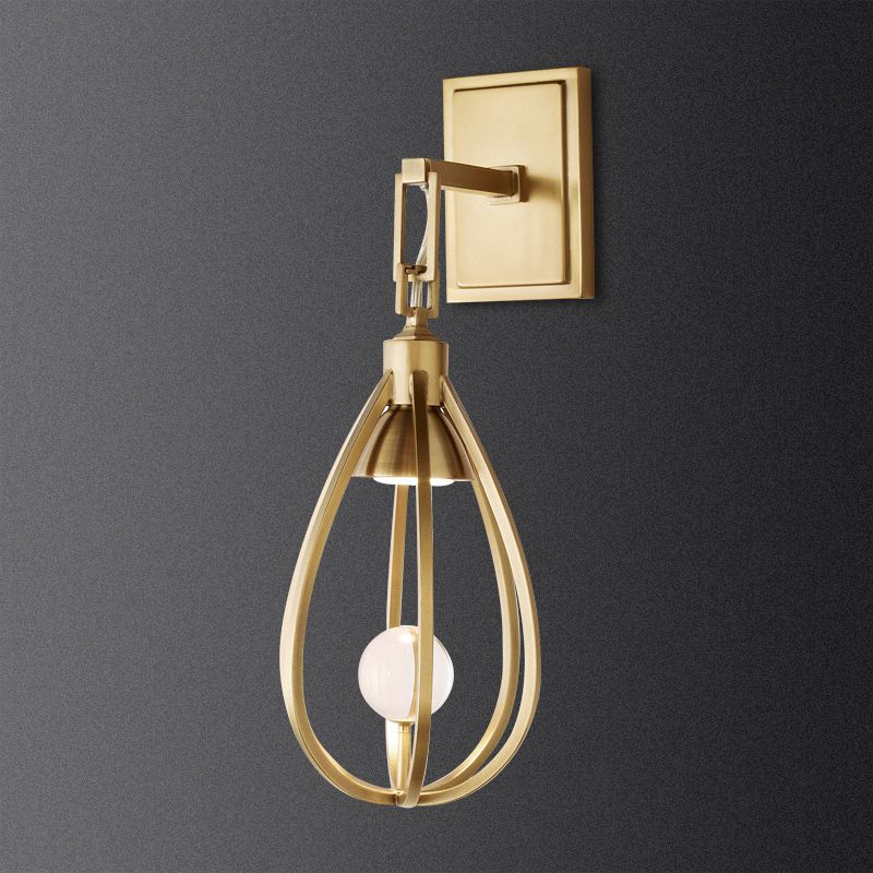 Gold Cage LED Sconce Light Modernisme 1 HEAD METAL MUR MUR LIMPTURE POUR LE SOIR