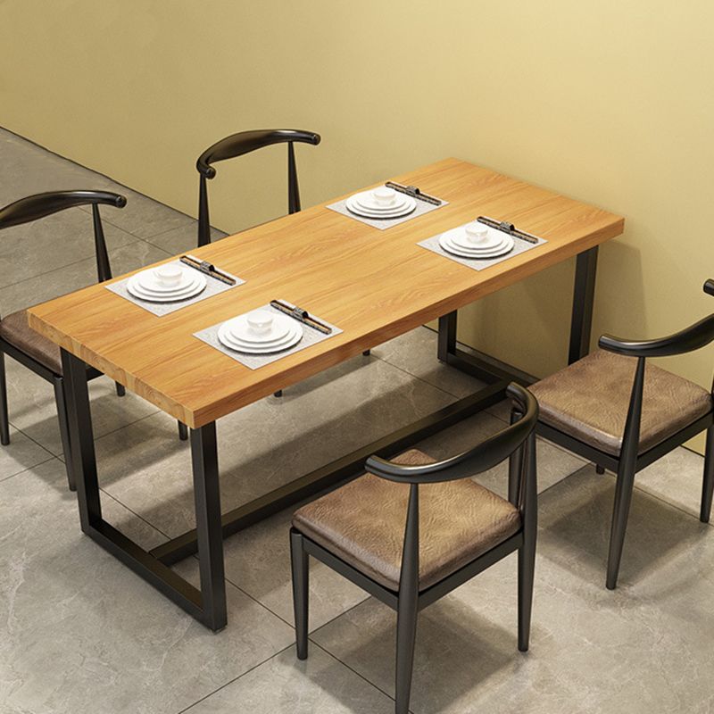 Industrial Dining Set 1/5 Pcs Solid Wood Top Dining Table and Armless Chairs