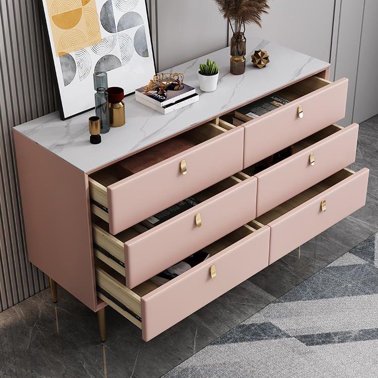 Classic Glam Storage Chest Stone Dresser with 5/6/7 Drawers , 15.6 Inch Width
