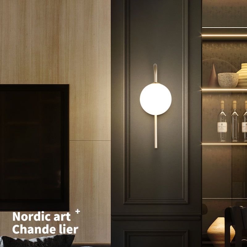 Iluminación de pared de cuello de vidrio de vidrio Lucinación de pared de estilo nórdico lámpara de luz para dormitorio para dormitorio