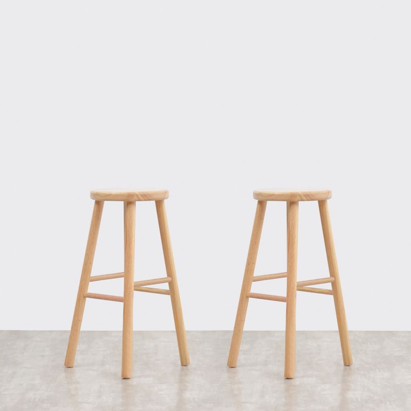 1/2 Pieces Luxurious Rectangular Pub Table Set Wooden Counter Table with Backless Stools