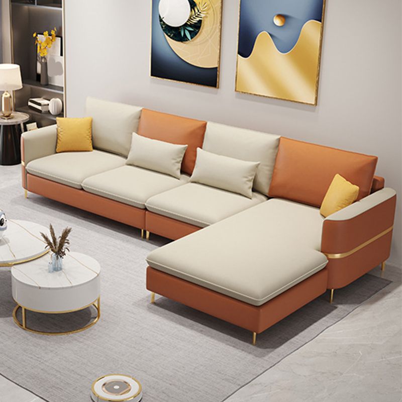 106.29" L Faux Leather Sectional Stain-Resistant Square Arm Sectional