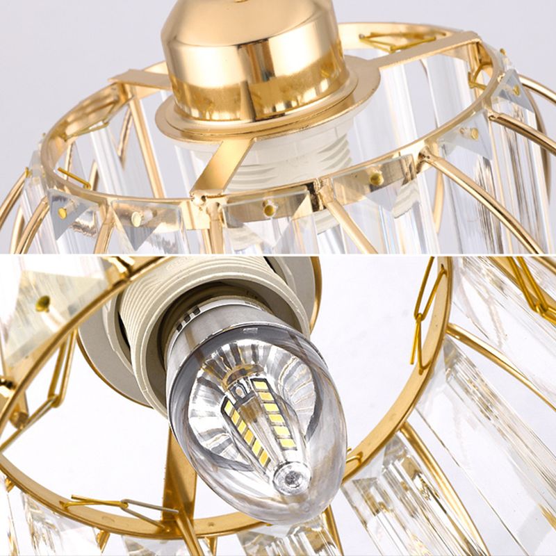 7,5 Zoll breites Mini -Kristall -Hängellicht mit Metalldrahtdesign moderne Beleuchtungsstoffe für den Flur Gang