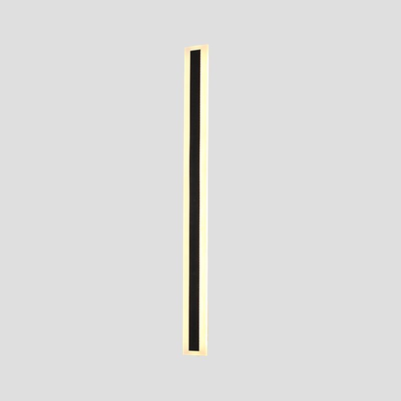 Black LED Wall Light in Modern Simplicity Metal Linear Wall Lamp with Acrylic Shade