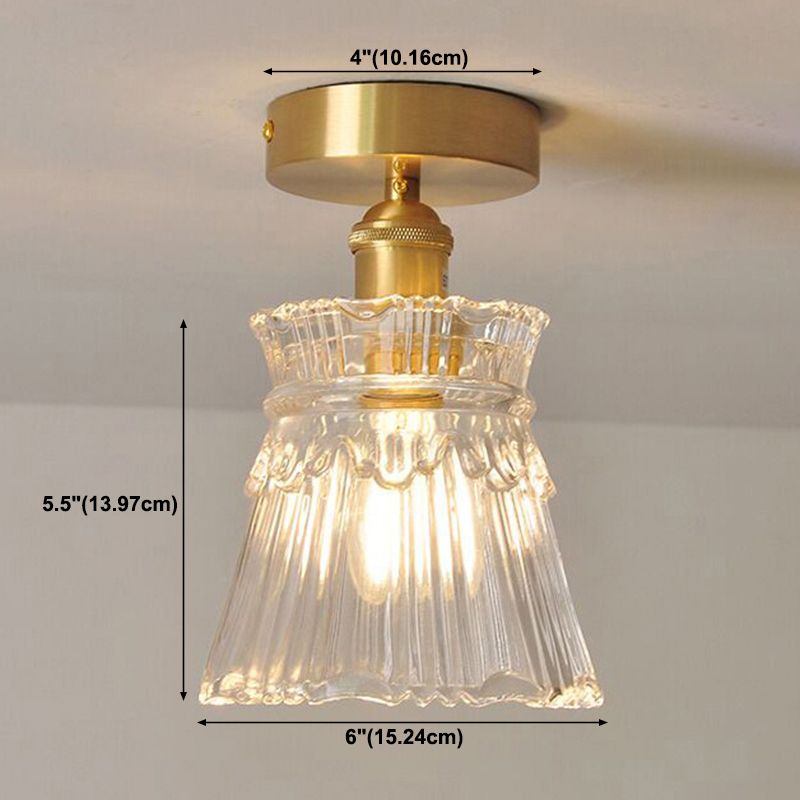 Glass Shaded Semi Flush Mount Light Modern Style Ceiling Flush Mount