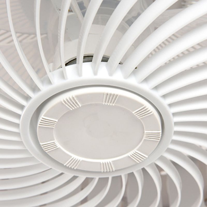 Schlafzimmer Lüfterleuchte Nordic White Semi Flush Deckenlampe mit Trommelmetallschatten