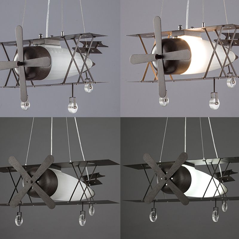 Zwarte tweeledig hangende lamp Childrens Frosted Wit glasophanging Hanger Licht voor slaapkamer