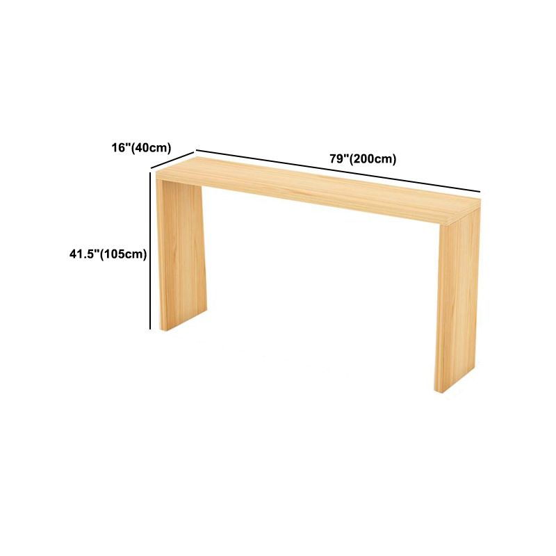 Modern Rectangle Solid Wood Bar Table Set 1/5/9 Pieces Counter Table with Backless Stools